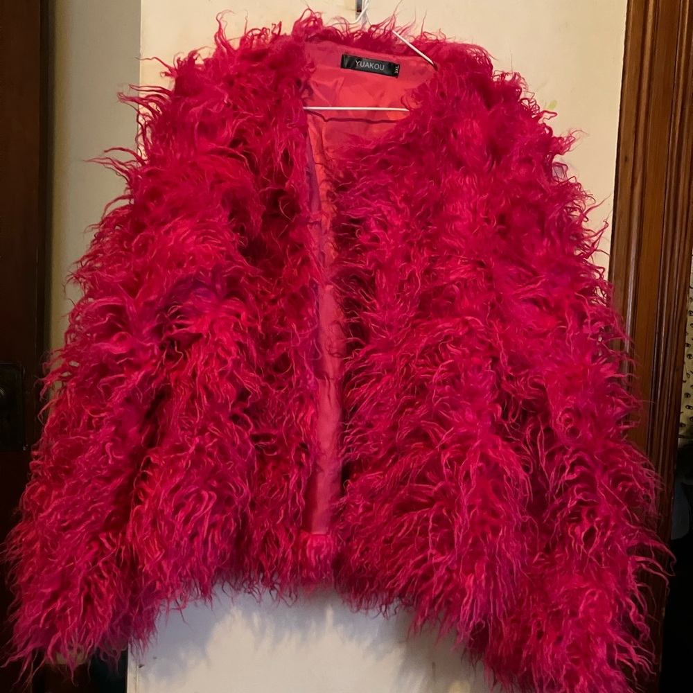 Hot Pink Shag jacket. New without tags.